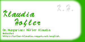 klaudia hofler business card