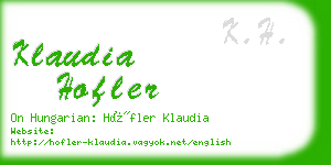 klaudia hofler business card